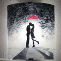 Applique murale amoureux sous un parapluie