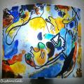 Applique murale en verre coloré multicolore au design abstrait d'après Kandinsky
