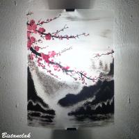 applique murale japonisante fleur de cerisier