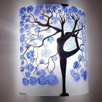 Applique artisanale arbre danseuse bleu