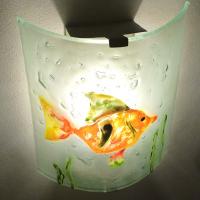 Applique decorative et eclarainte motif poisson orange vert et jaune fabrication artisanale francaise 12