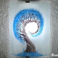 Applique demi cylindre eclairante et decorative motif l arbre spiralement bleu cyan 5 