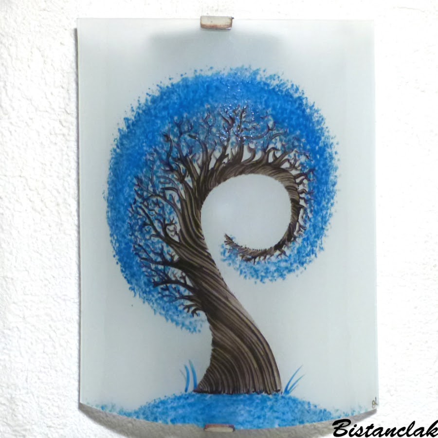 Applique demi cylindre eclairante et decorative motif l arbre spiralement bleu cyan 6 