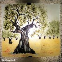 Applique murale artisanale olivier en plein champs