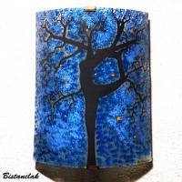 Applique luminaire motif arbre danseuse bleu fonce