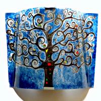 applique luminaire décoratif bleu motif arbre de vie