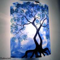Applique murale artisanale arbre bleu