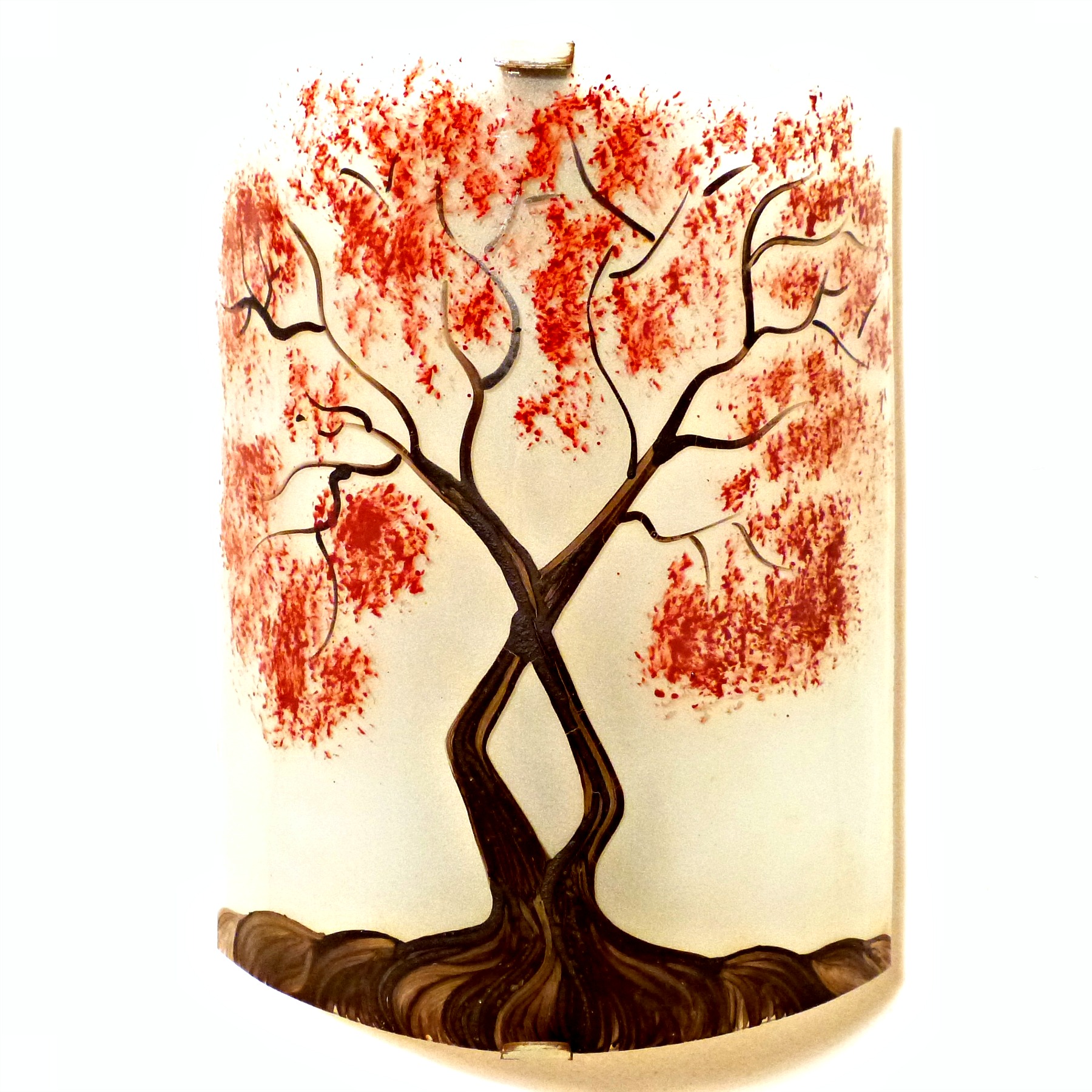 Applique murale decorative et eclairante blanche motif arbre de jane rouge 1 