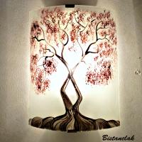 Applique murale decorative et eclairante blanche motif arbre de jane rouge 2 