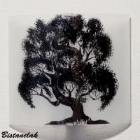 Applique murale blanche motif bonsai