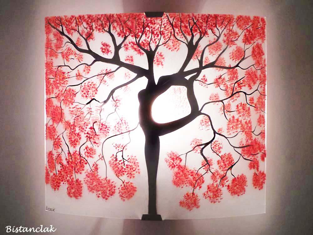 Applique murale en verre coloré arbre-danseuse