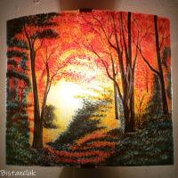 Applique murale artisanale clairière d'une forêt aux couleurs d'automne