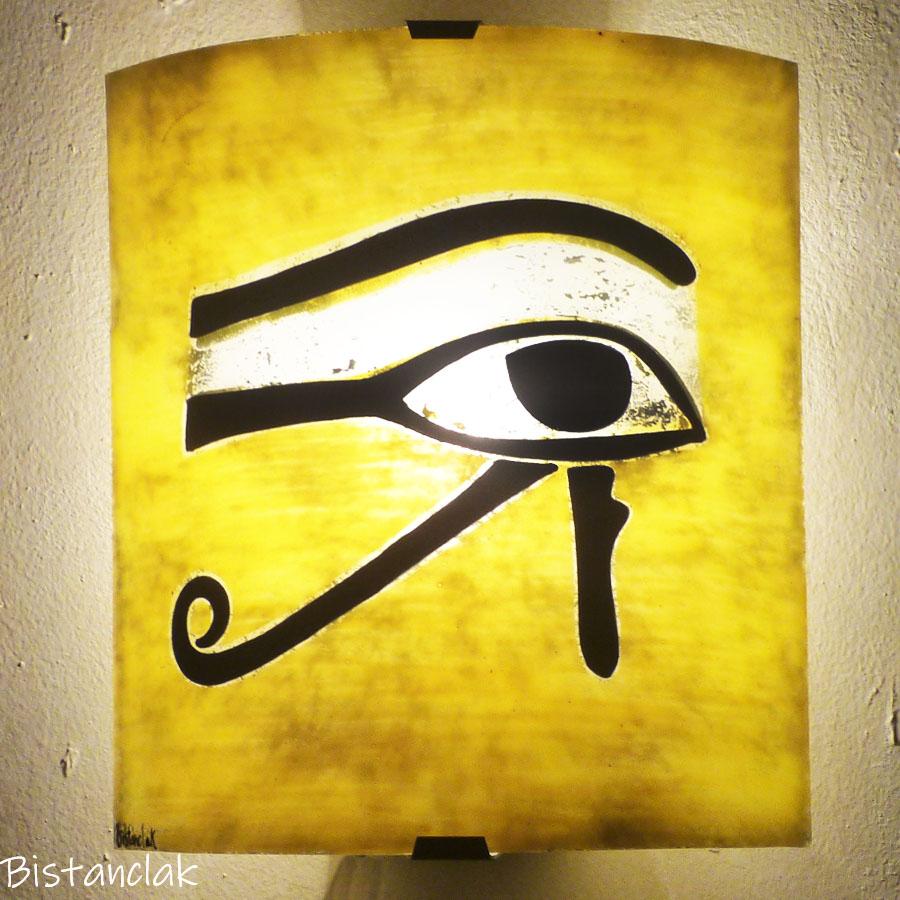 Applique murale jaune oeil d horus egyptien
