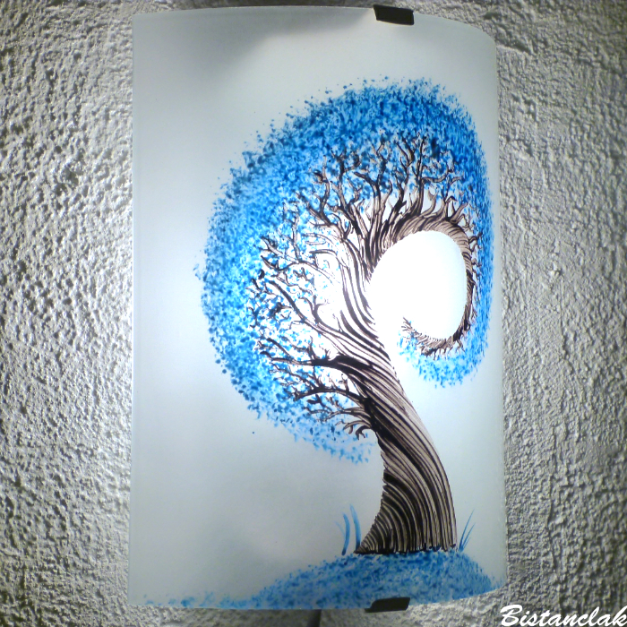 Applique murale l arbre spiralement bleu 2 