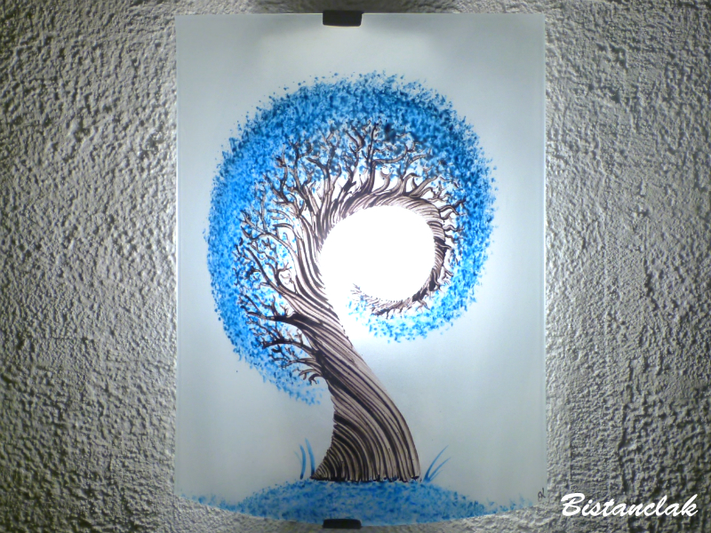 Applique murale l arbre spiralement bleu 3 