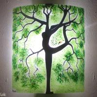Applique murale motif arbre danseuse verte