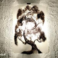 Applique artisanale motif bonsaï fabriquée en ardèche