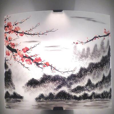 Applique murale décorative paysage du japon et fleurs de cerisier