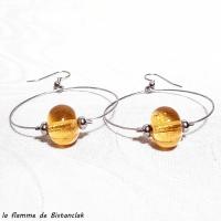 Boucles d'oreille creole de couleur ambre