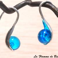 Boucles d oreilles pendantes bleu turquoise