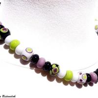 Collier de perles de verre fantaisies et colorees 1