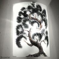 Demi abat jour mural en verre bonsai