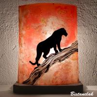 Lampe décorative orange motif panthere noire vendue en ligne