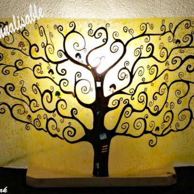 Lampe arbre de vie jaune personnalisable