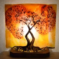vente en ligne de la lampe décorative jaune orange motif arbre