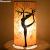lampe décorative cylindrique sable orange motif arbre danseuse