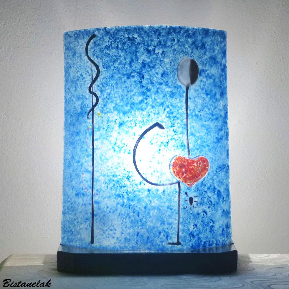 Lampe d ambiance artisanale bleu motif la danseuse de miro