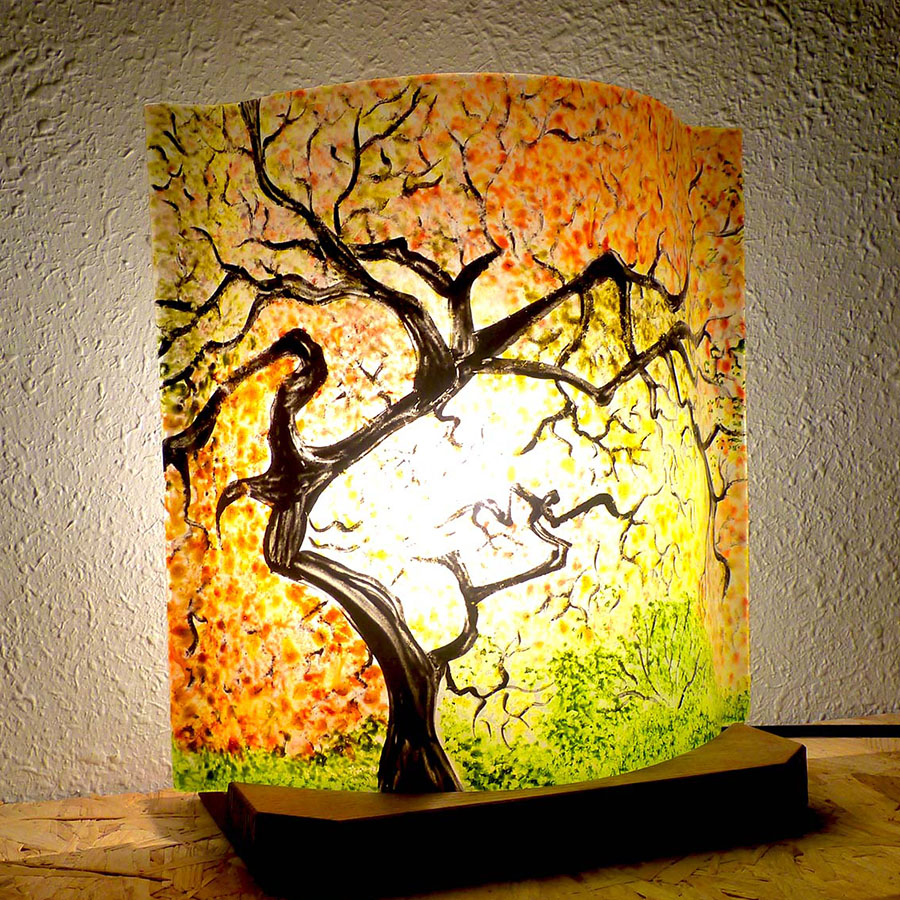 Lampe d ambiance motif sous bois d automne 6 
