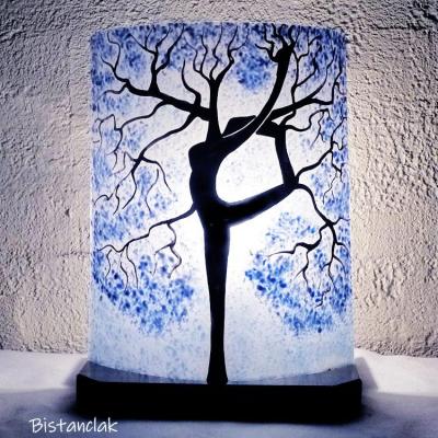 Lampe bleu motif arbre danseuse