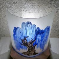 Lampe saule pleureur bleu cobalt