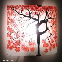 Lumière murale blanche et rouge motif arbre-danseuse
