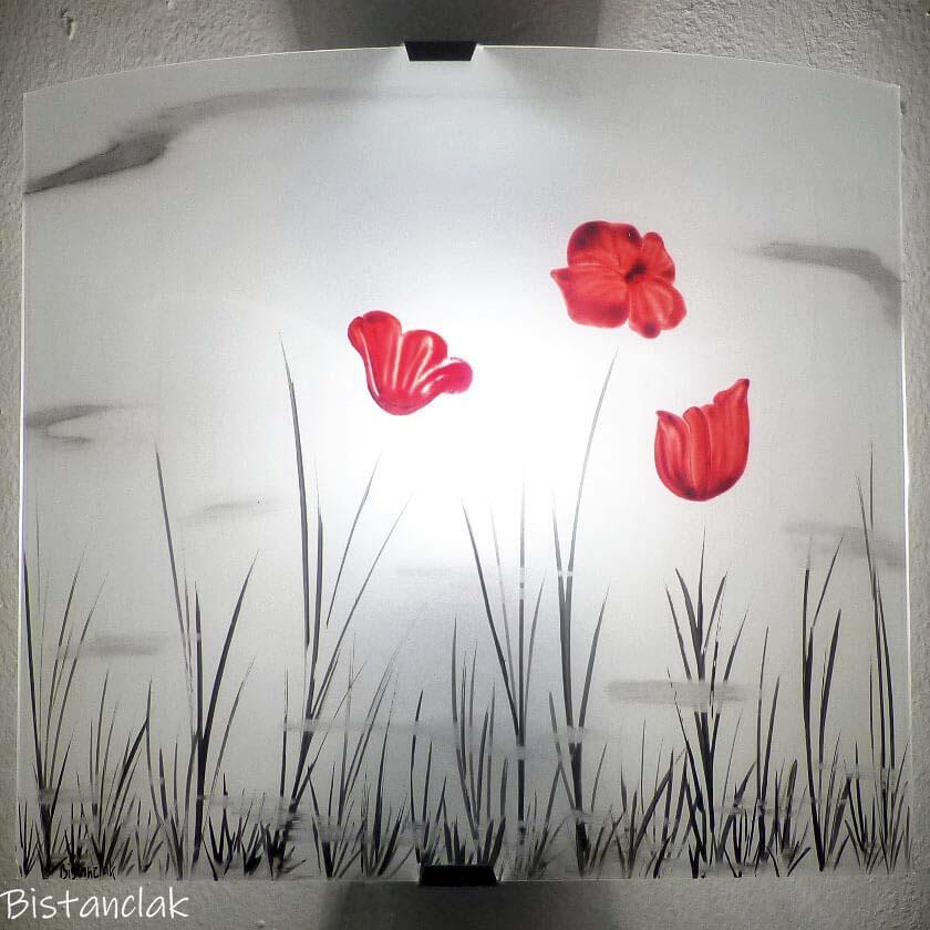 Lumière murale fleur de coquelicot