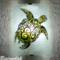 Luminaire applique motif tortue verte