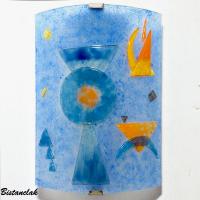 Luminaire applique murale design geometrique bleu et orange inspiration kandisnky 11 1