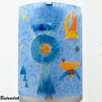 Luminaire applique murale design geometrique bleu et orange inspiration kandisnky 11 