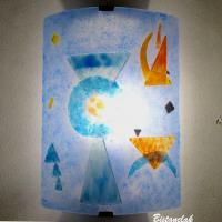 Luminaire applique murale design geometrique bleu et orange inspiration kandisnky 8 