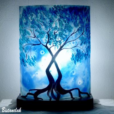 Luminaire décoratif bleu à motif arbre