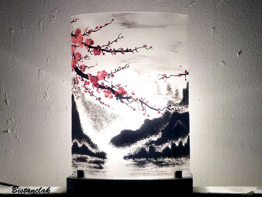 Luminaire motif cerisier du japon