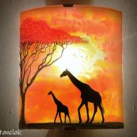 Luminaire mural decoratif ambiance africaine motif girafes