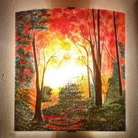 Luminaire mural en verre clairiere d automne 1