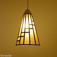 Suspension luminaire vitrail de forme conique