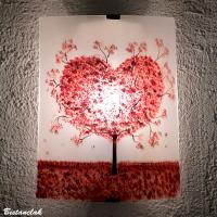 Applique murale arbre en coeur rouge